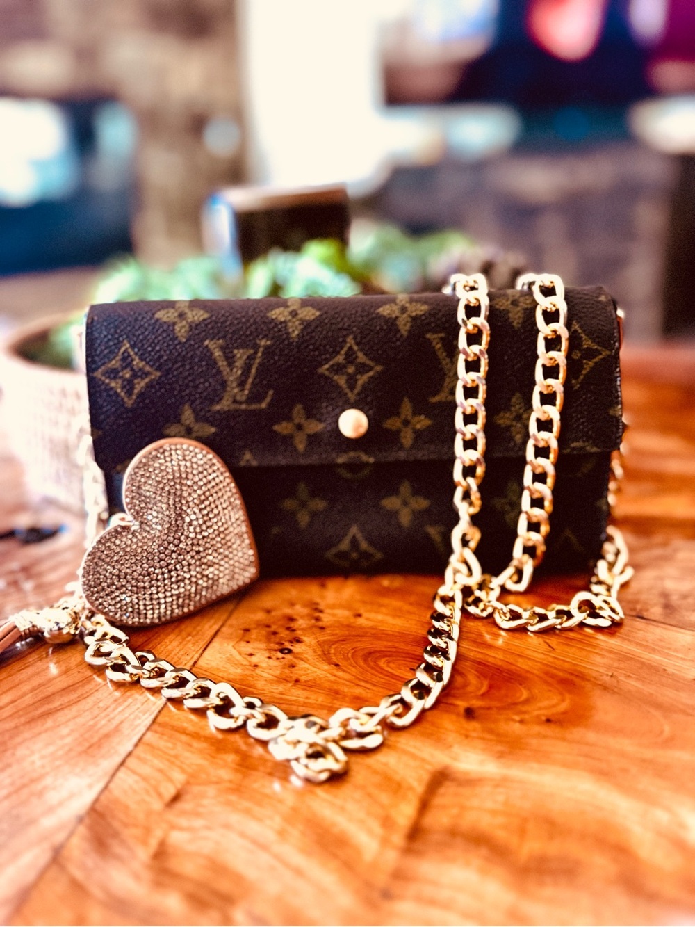 Louis Vuitton international trifold wallet vintage converted
Crossbody